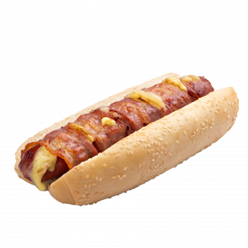 HOTDOG WITH BACON AND CHEESE