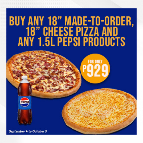 Opening Promo - All Meat & Cheese Pizza and 1.5L Pepsi Product