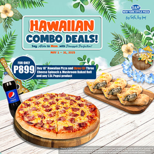 HAWAIIAN COMBO DEALS - 3PCS Spinach & Mushroom Baked Roll w/ Pepsi