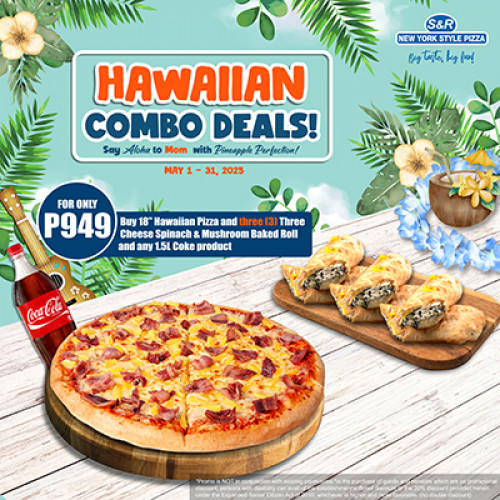 HAWAIIAN COMBO DEALS - 3PCS Spinach & Mushroom Baked Roll w/ Coke