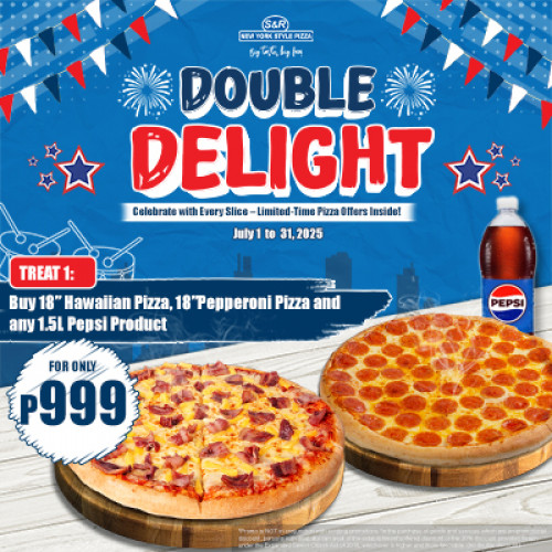 DOUBLE DELIGHT (HAWAIIAN & PEPPERONI PIZZA) PEPSI
