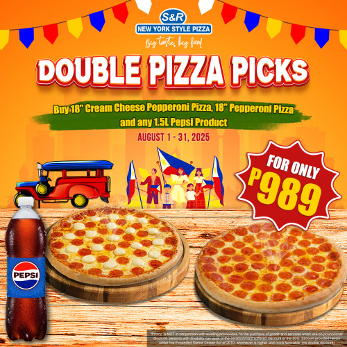DOUBLE PIZZA PICKS - CREAM CHEESE & CLASSIC PEPPERONI W/ PEPSI