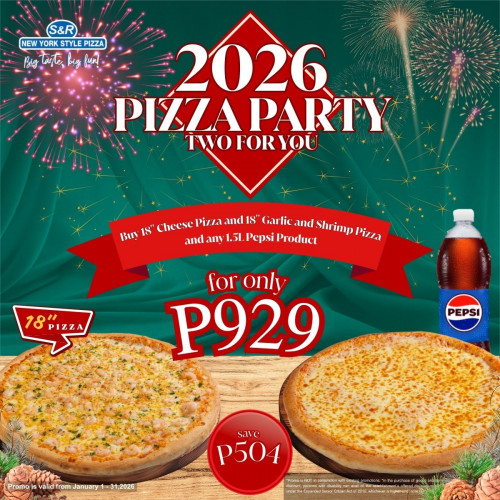 2026 Pizza Party - Garlic Shrimp & Cheese w/ Pepsi