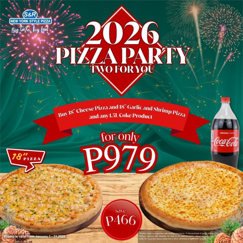 2026 Pizza Party - Garlic Shrimp & Cheese w/ Coke
