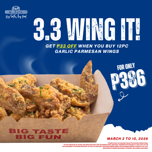 3.3 Promo 12pc Garlic Parmesan Wings