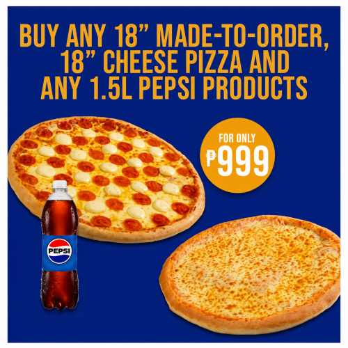 Opening Deals - Cream Cheese Pepperoni and Cheese Pizza with Free 1.5L Pepsi (ONLY AVAILABLE IN WALTERMART SAN RAFAEL)
