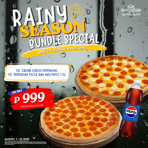 RAINY SEASON BUNDLE SPECIAL (Cream Cheese Pepperoni & Pepperoni Pizza) w/ Pepsi