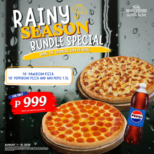 RAINY SEASON BUNDLE SPECIAL (Hawaiian & Pepperoni Pizza) w/ Pepsi