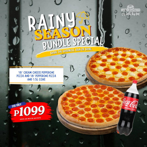 RAINY SEASON BUNDLE SPECIAL (Cream Cheese Pepperoni & Pepperoni Pizza) w/ Coke