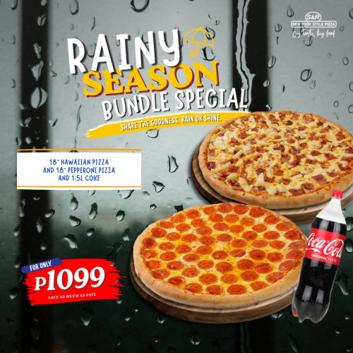 RAINY SEASON BUNDLE SPECIAL (Hawaiian & Pepperoni Pizza) w/ Coke