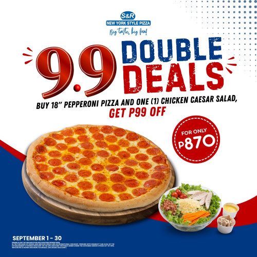 9.9 DOUBLE DEALS (Pepperoni Pizza & Chicken Caesar Salad)