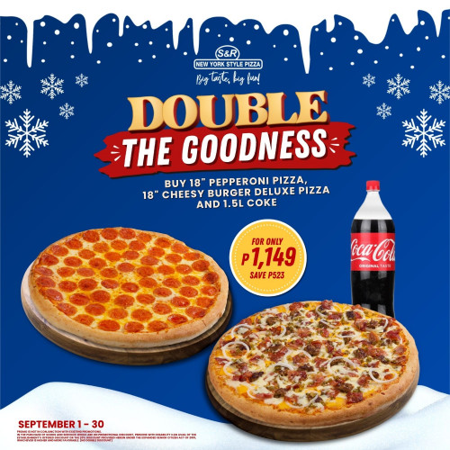 DOUBLE THE GOODNESS (Burger Deluxe + Pepperoni + 1.5L Coke)