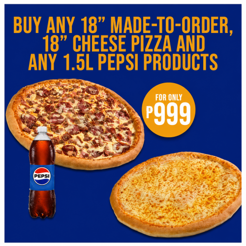 Opening Deals - All Meat & Cheese Pizza with Free 1.5L Pepsi